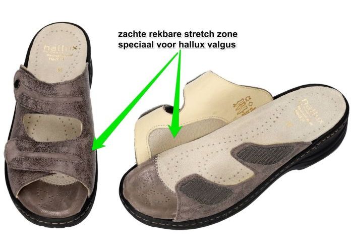 Fidelio Hallux 236023 HALLUX HEDI (H) slippers & muiltjes taupe