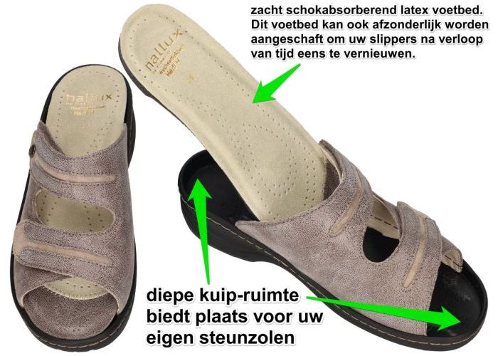 Fidelio Hallux 236023 HALLUX HEDI (H) slippers & muiltjes taupe