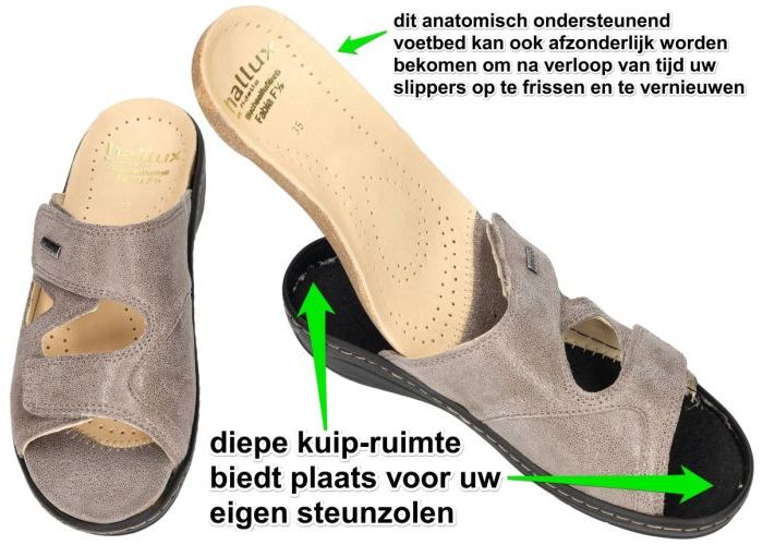 Fidelio Hallux 434133 HALLUX FABIA (F½) slippers & muiltjes taupe