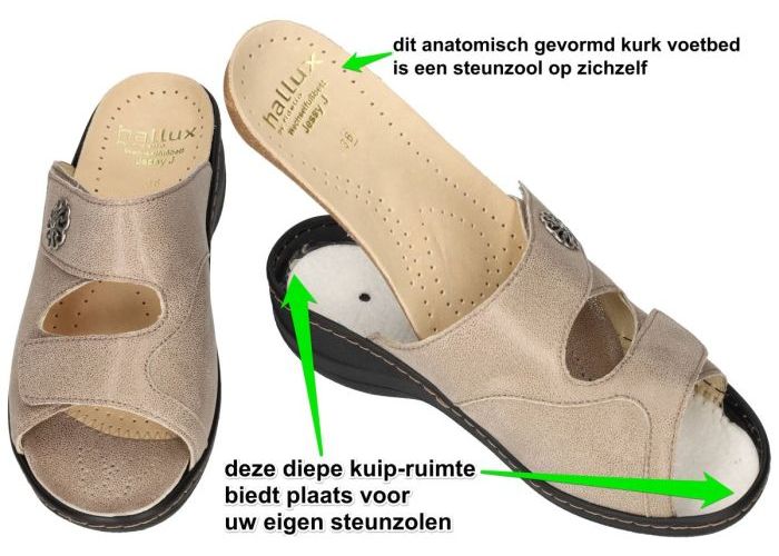 Fidelio Hallux 456005 HALLUX JESSY (J) slippers & muiltjes taupe