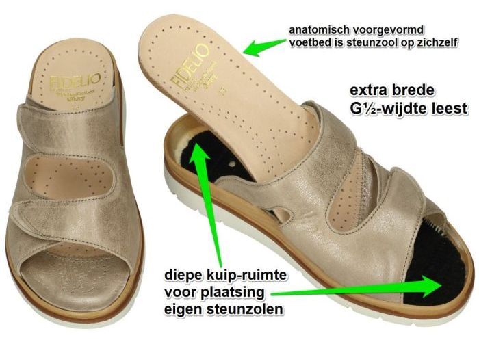 Fidelio Hallux 595020 HALLUX GLORY G slippers & muiltjes taupe