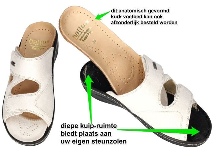 Fidelio Hallux 434133 HALLUX FABIA (F½) slippers & muiltjes wit