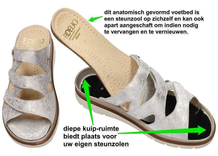 Fidelio Hallux 595001 FIDELIO GLORY G½ slippers & muiltjes zilver