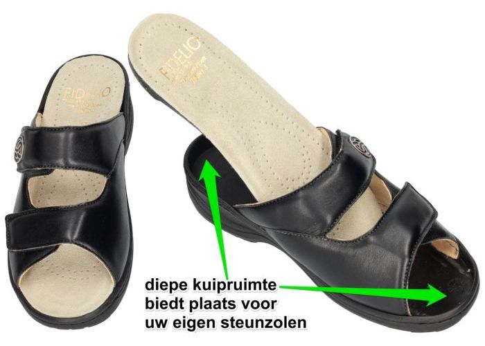 Fidelio Hallux 237031 HALLUX HEDI (J) slippers & muiltjes zwart
