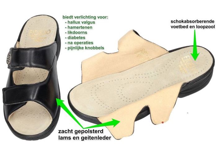 Fidelio Hallux 237031 HALLUX HEDI (J) slippers & muiltjes zwart
