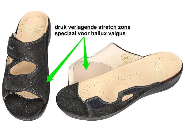 Fidelio Hallux 434133 HALLUX FABIA (F½) slippers & muiltjes zwart