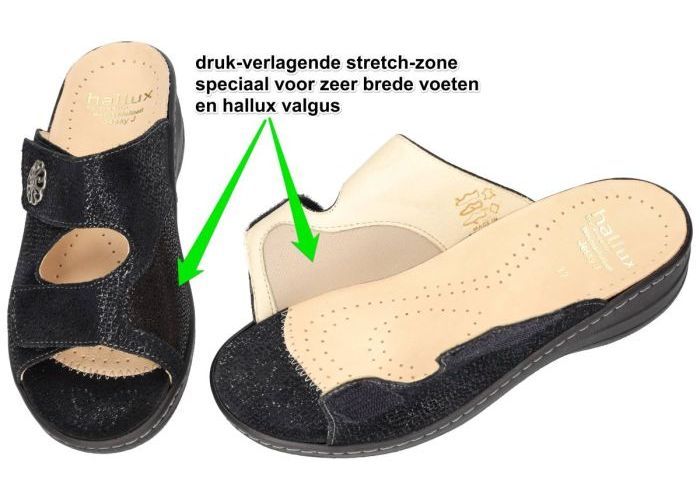 Fidelio Hallux 456005 HALLUX JESSY (J) slippers & muiltjes zwart