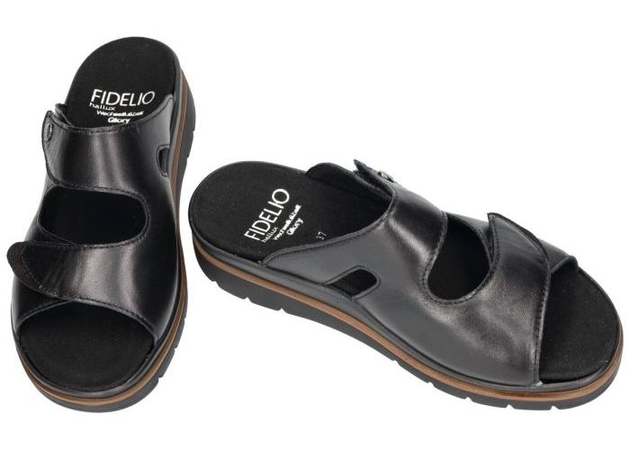Fidelio Hallux 595020 HALLUX GLORY (G½) slippers & muiltjes zwart
