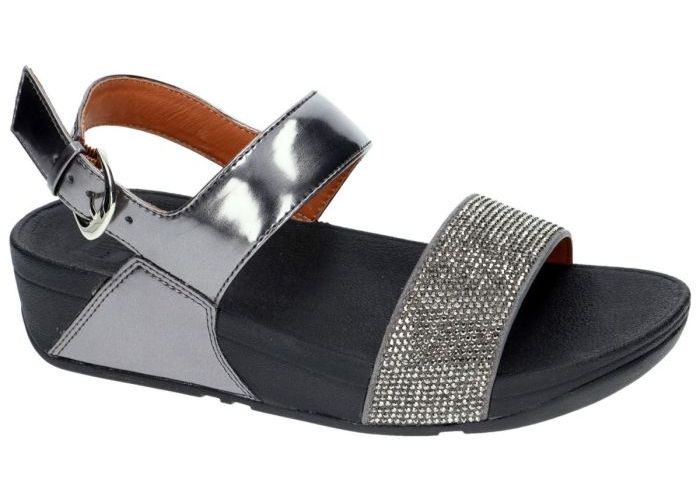 Fitflop L21-054 Ritzy Black-Strap sandalen zilver