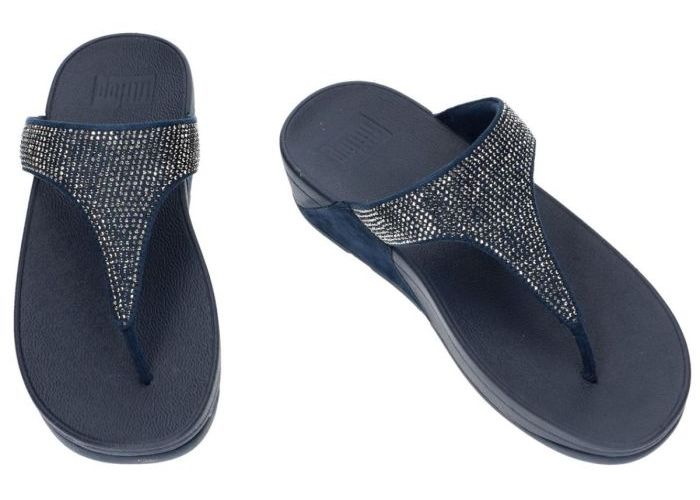 Fitflop C65-097 SlinkyRokkit ToePost slippers & muiltjes blauw donker