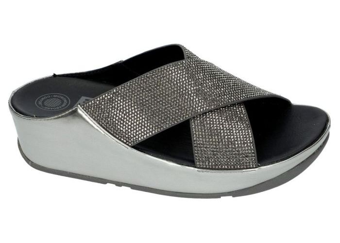 Fitflop B35-054 CRISTALL SLIDE slippers & muiltjes zilver
