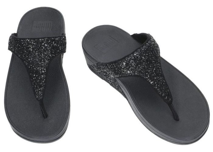 Fitflop C62-001 Glitterball-Toepost slippers & muiltjes zwart