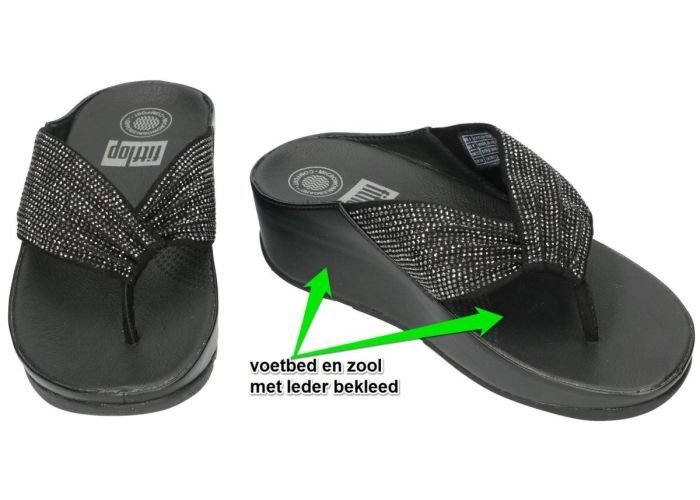 Fitflop TWISS CRYSTAL  slippers & muiltjes zwart