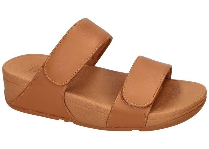 Fitflop LULU ADJUSTABLE LEATHER SLIDES - FV6-592-030 slippers & muiltjes cognac/caramel
