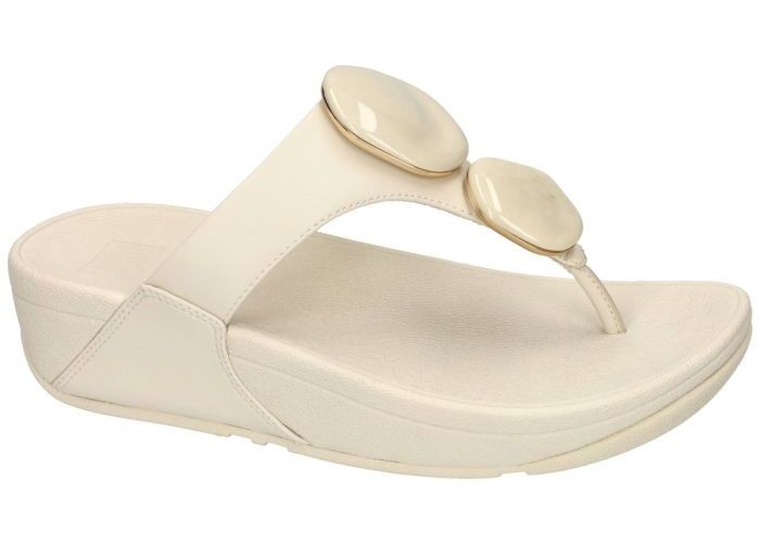 Damesschoenen Fitflop SLIPPERS & MUILTJES LULU MARBLED-STONE TOE-POST SANDALS CrÈme