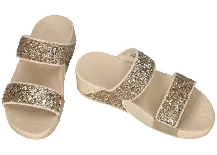 Fitflop LULU MULTI-TONAL GLITTER SLIDES JE5-D95 slippers & muiltjes goud
