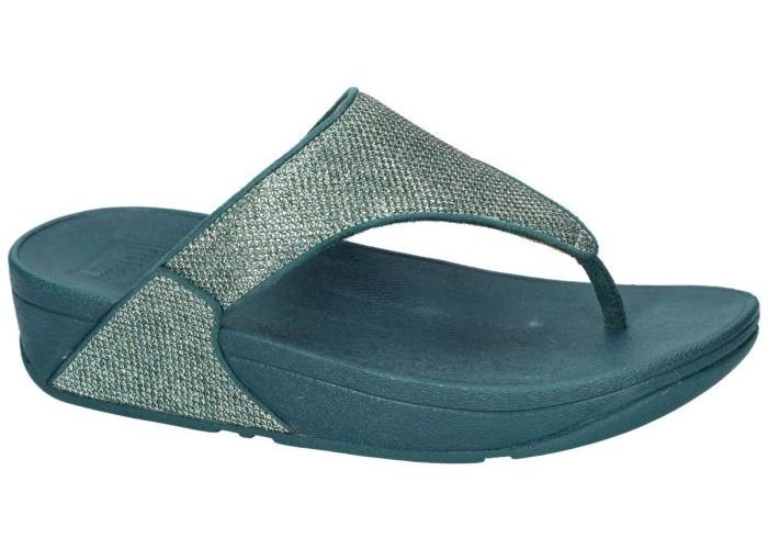Fitflop LULU SHIMMERGLITZ TOE-POST A4Z/D53 slippers & muiltjes groen donker