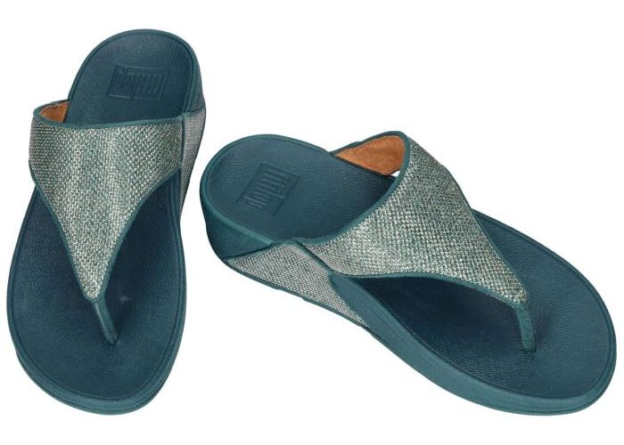 Fitflop LULU SHIMMERGLITZ TOE-POST A4Z/D53 slippers & muiltjes groen donker