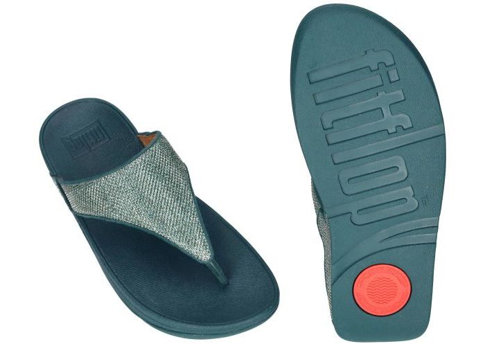 Fitflop LULU SHIMMERGLITZ TOE-POST A4Z/D53 slippers & muiltjes groen donker