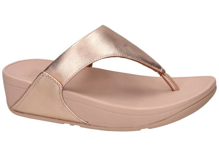 Fitflop LULU LEATHER TOEPOST 188/323 slippers & muiltjes roze-goud metallic