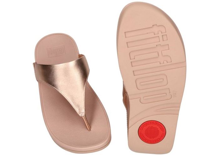 Fitflop LULU LEATHER TOEPOST 188/323 slippers & muiltjes roze-goud metallic