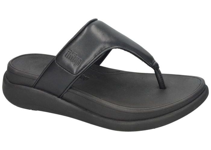 Damesschoenen Fitflop SLIPPERS & MUILTJES F-mode Go Adjustable Flatform Toe-Post (IW1-090) Zwart