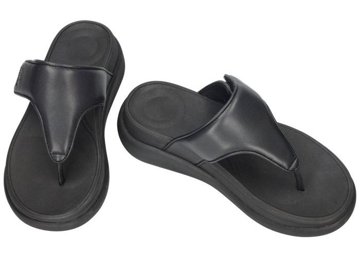 Fitflop F-mode Go Adjustable Flatform Toe-Post (IW1-090) slippers & muiltjes zwart
