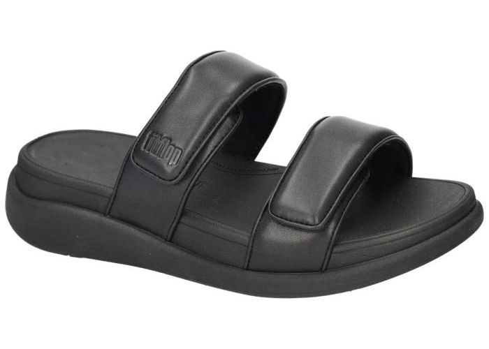 Fitflop F-MODE GO ADJUSTABLE FLATFORM TWO-BAR SLIDES slippers & muiltjes zwart