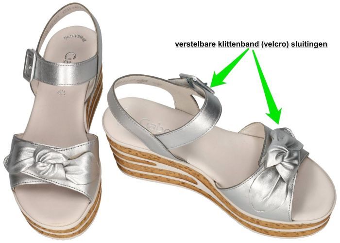 Gabor 64.653.61 sandalen zilver