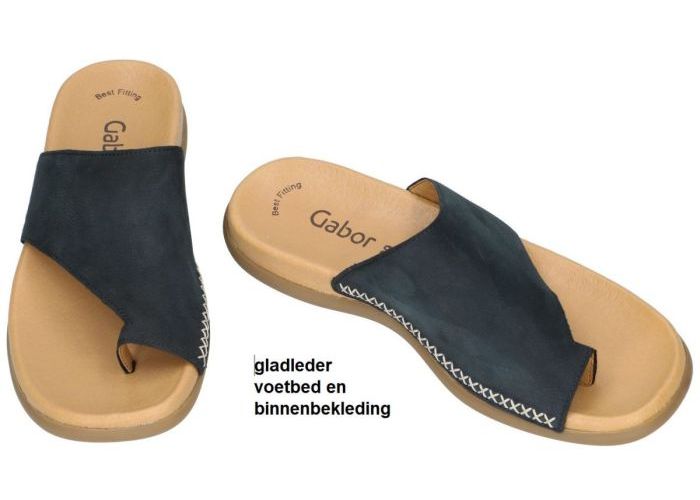 Gabor 63.700.86 slippers & muiltjes blauw donker