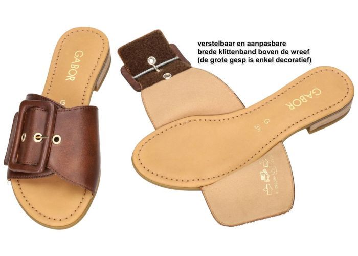 Gabor 82.791.53 slippers & muiltjes bruin donker