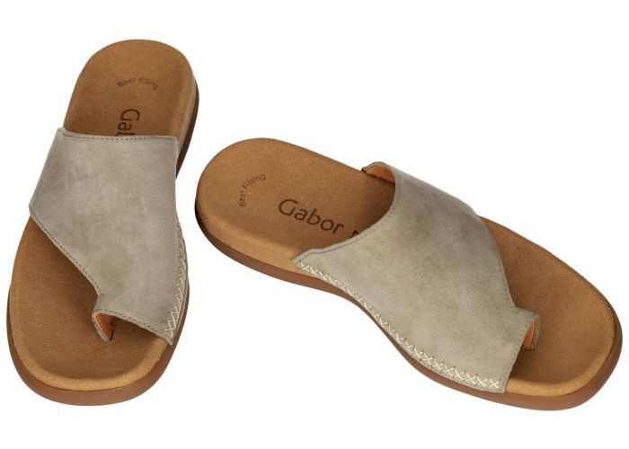 Gabor 43.700.19 slippers & muiltjes grijs-groen