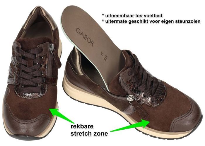Gabor 6020.01.003 sneakers  bruin donker