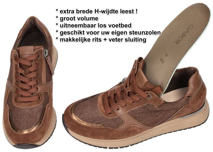 Gabor 6022.02.002 sneakers  bruin donker
