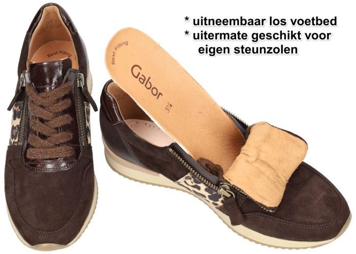 Gabor 73.420.18 sneakers  bruin donker