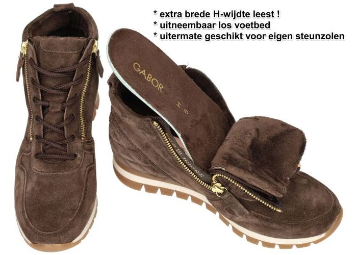 Gabor 8069.01.003 sneakers  bruin donker