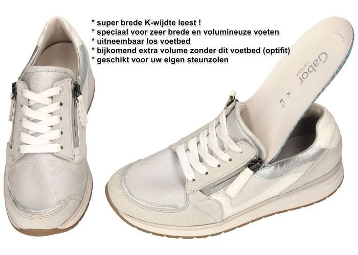 Gabor 86.307.60 sneakers  off-white/ecru/parel