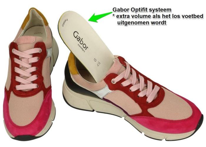 Gabor 96.475.48 sneakers  roze donker