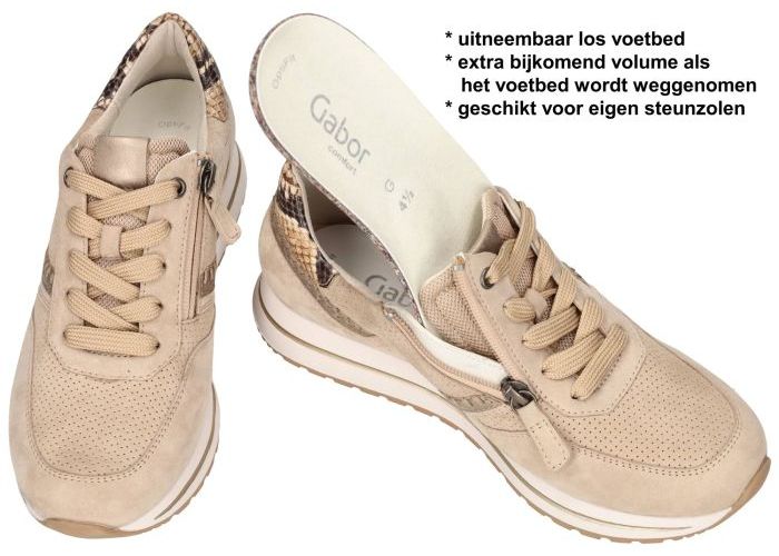 Gabor 86.336.34 sneakers  zandkleur