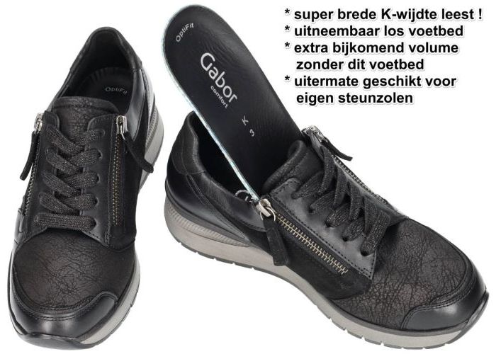 Gabor 56.307.67 sneakers  zwart