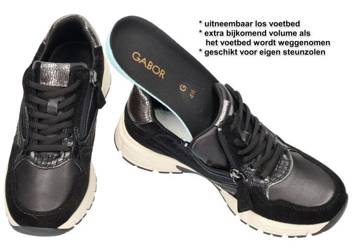 Gabor 6005.02.001 sneakers  zwart