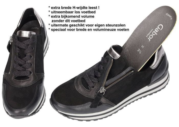 Gabor 76.528.37 sneakers  zwart