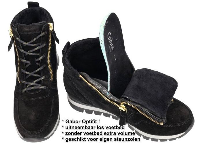Gabor 76.758.47 sneakers  zwart