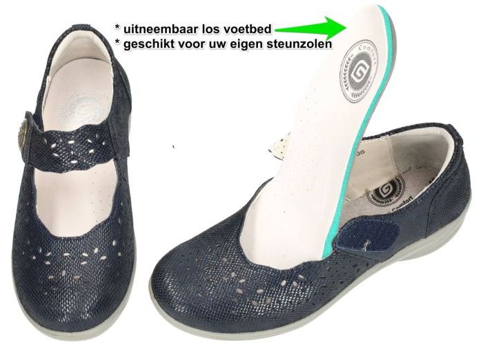 G-comfort P-9528BLF ballerina's & mocassins blauw donker