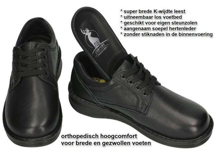 G-comfort P-3701 S geklede lage schoenen zwart