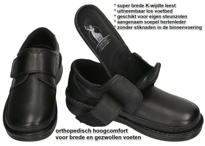 G-comfort P-3708 geklede lage schoenen zwart