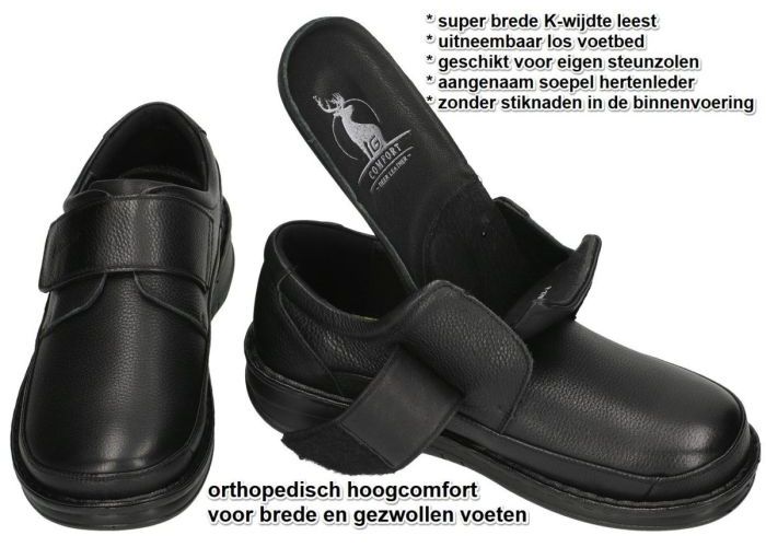 G-comfort P-3708S geklede lage schoenen zwart