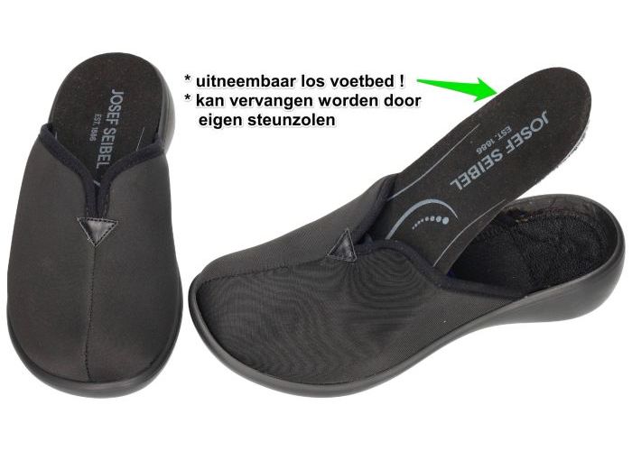 Josef Seibel KORSIKA 07  (583807 323 100) pantoffels zwart