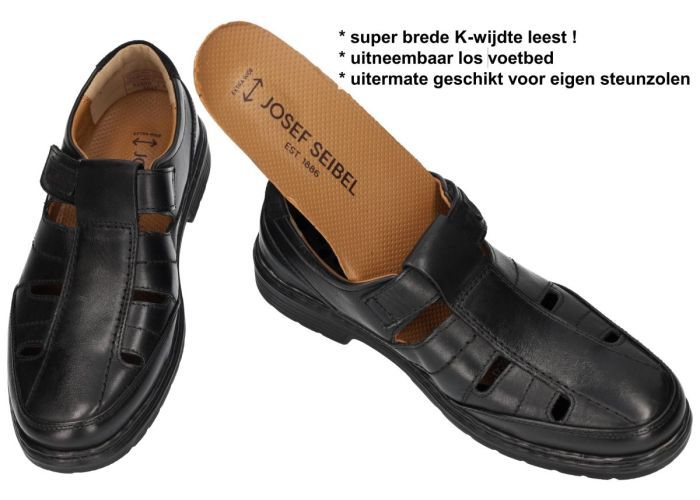 Josef Seibel 42808 ALASTAIR  sandalen zwart