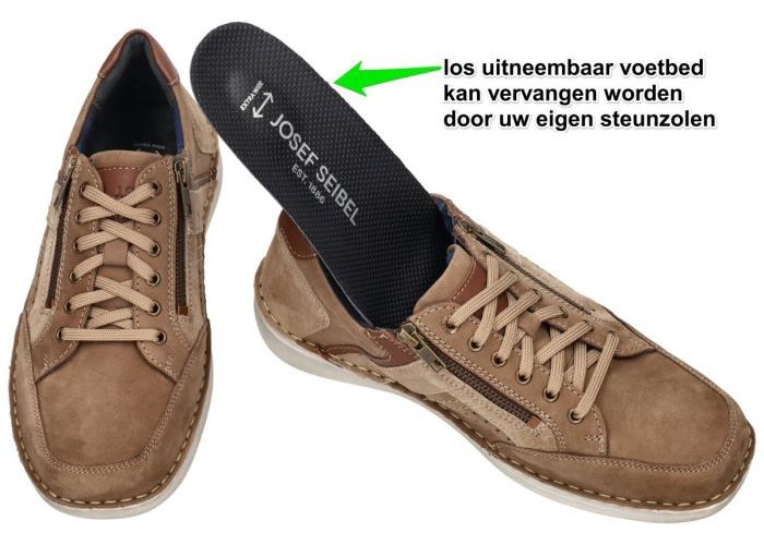 Josef Seibel 44987  New Anvers 87   sneakers bruin licht
